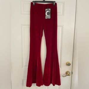 NWT Killstar Moondance Bell Bottoms (Ruby) Velvet